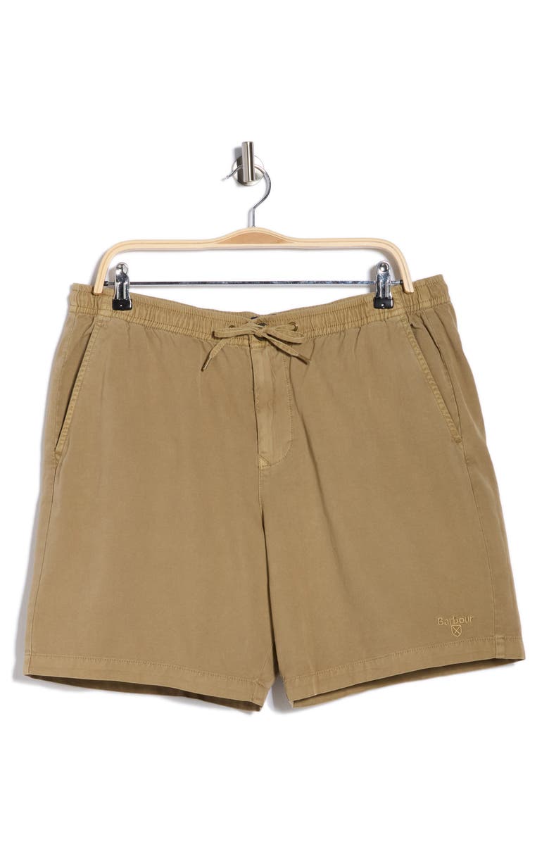 Barbour Relaxed Fit Cotton Oxford Cloth Drawstring Chino Shorts, Main, color, Washed Stone