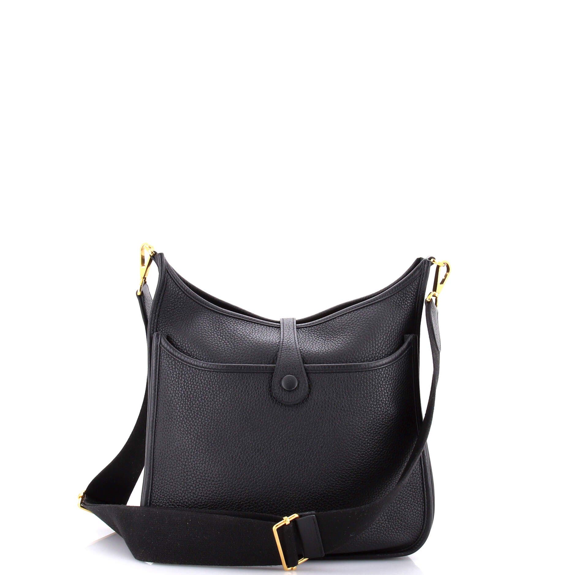 Pre-Owned Hermes Evelyne Bag Gen III Clemence PM, Alternate, color, Noir