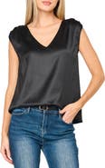 GIBSONLOOK Reverly Cinch Shoulder Sleeveless Satin Top