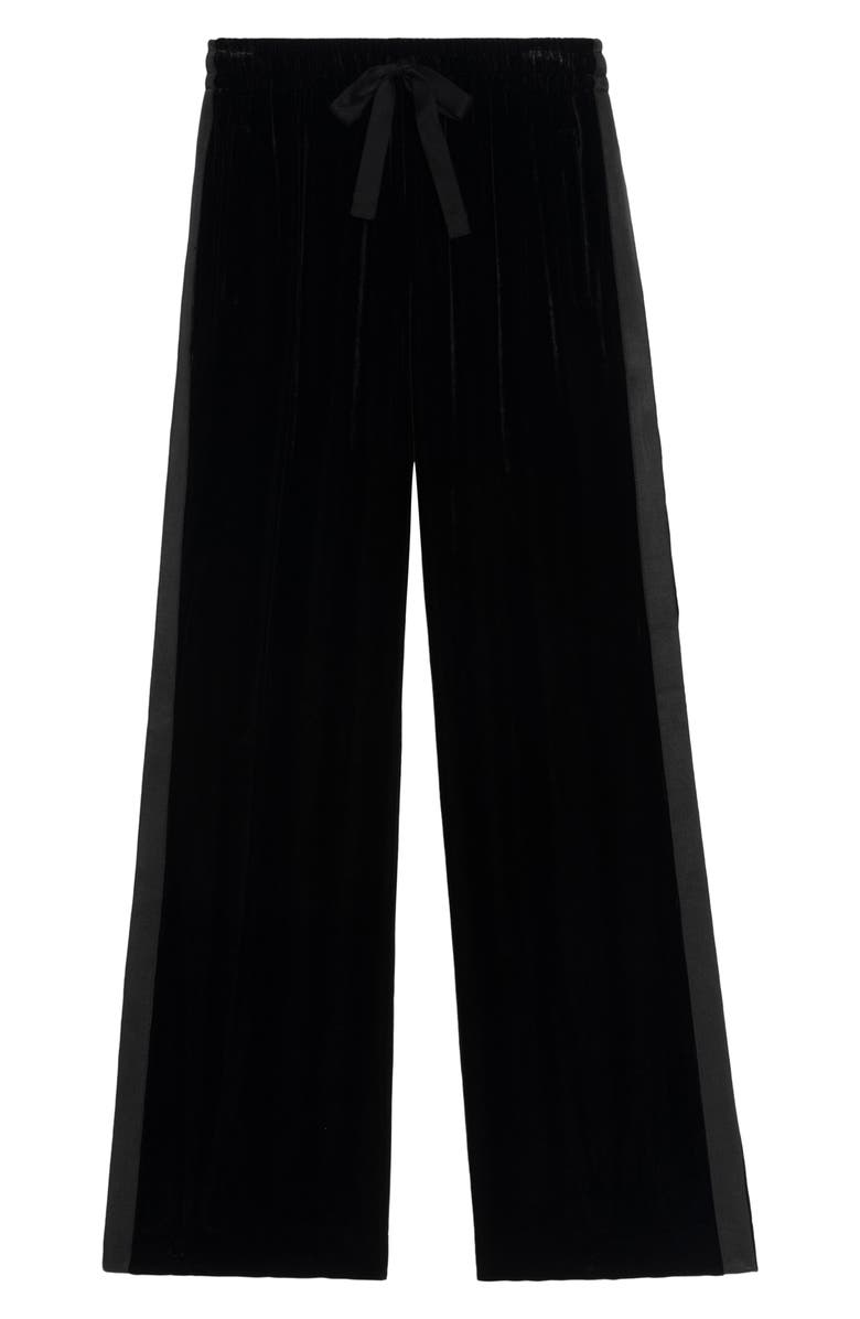Zadig & Voltaire Poma Velvet Drawstring Pants, Alternate, color, Black