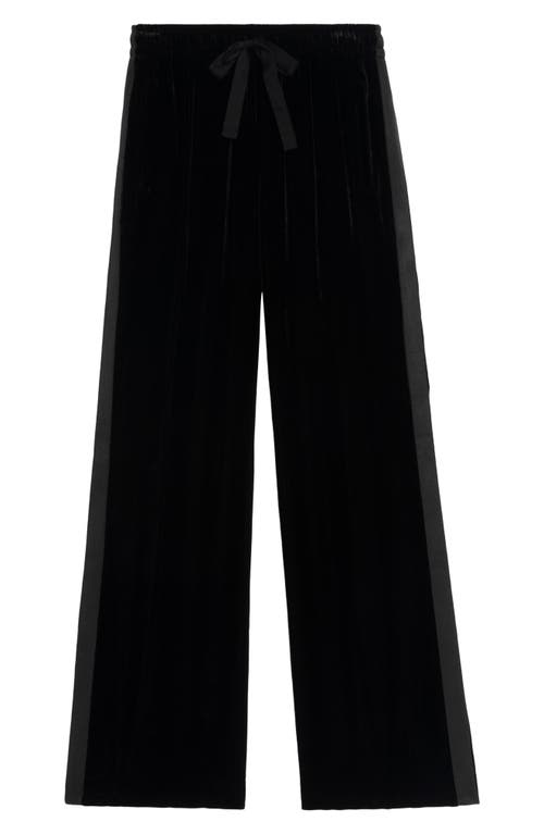Zadig & Voltaire Poma Velvet Drawstring Pants In Black