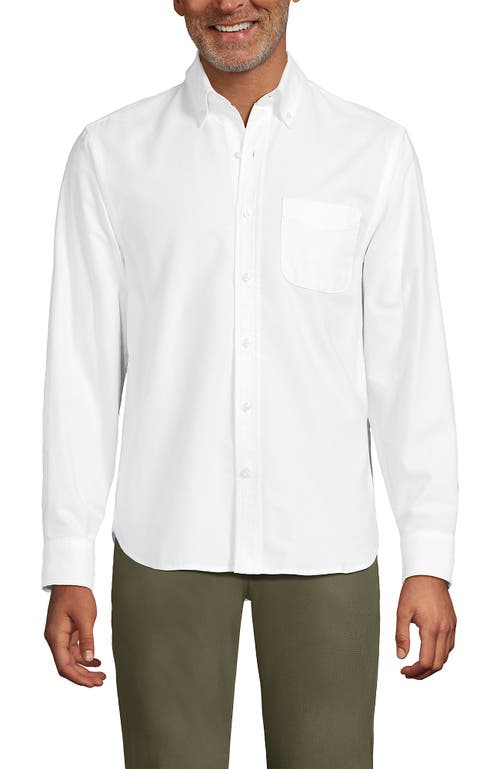Lands' End Traditional Fit Comfort-first Sail Rigger Oxford Shirt In White