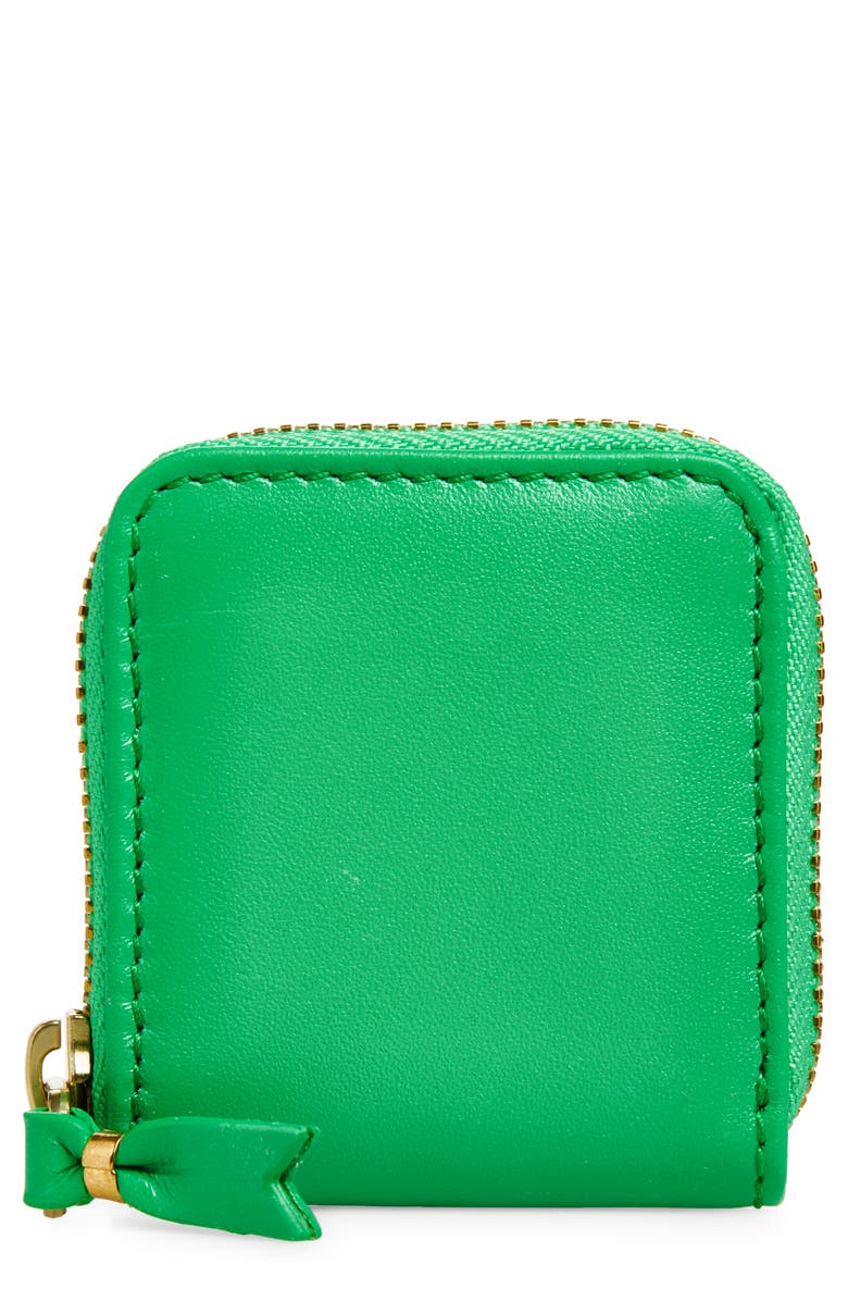 Comme des Garçons Leather Coin Purse, Main, color, Green