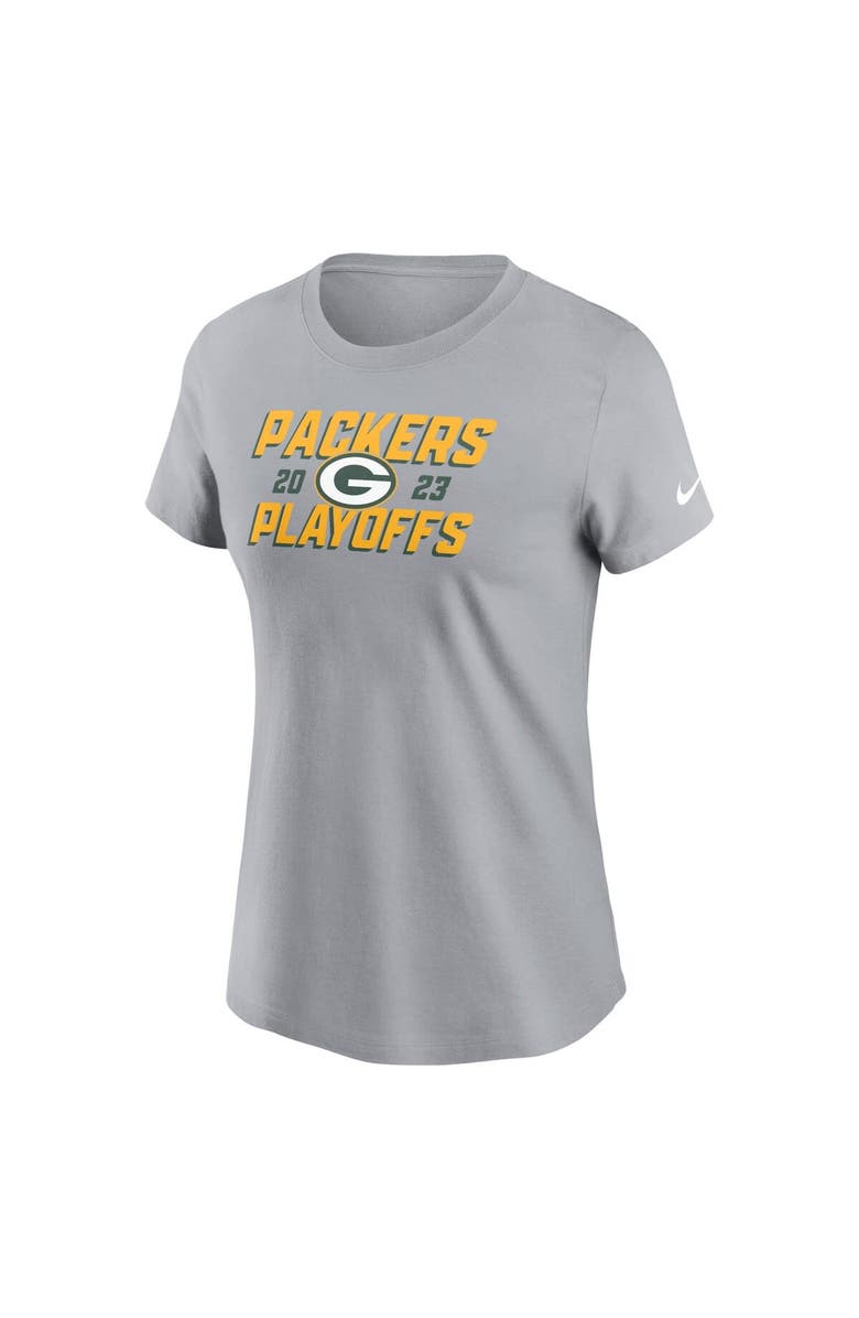 Nike Women's Nike Gray Green Bay Packers 2023 NFL Playoffs Iconic T-Shirt, Alternate, color, 