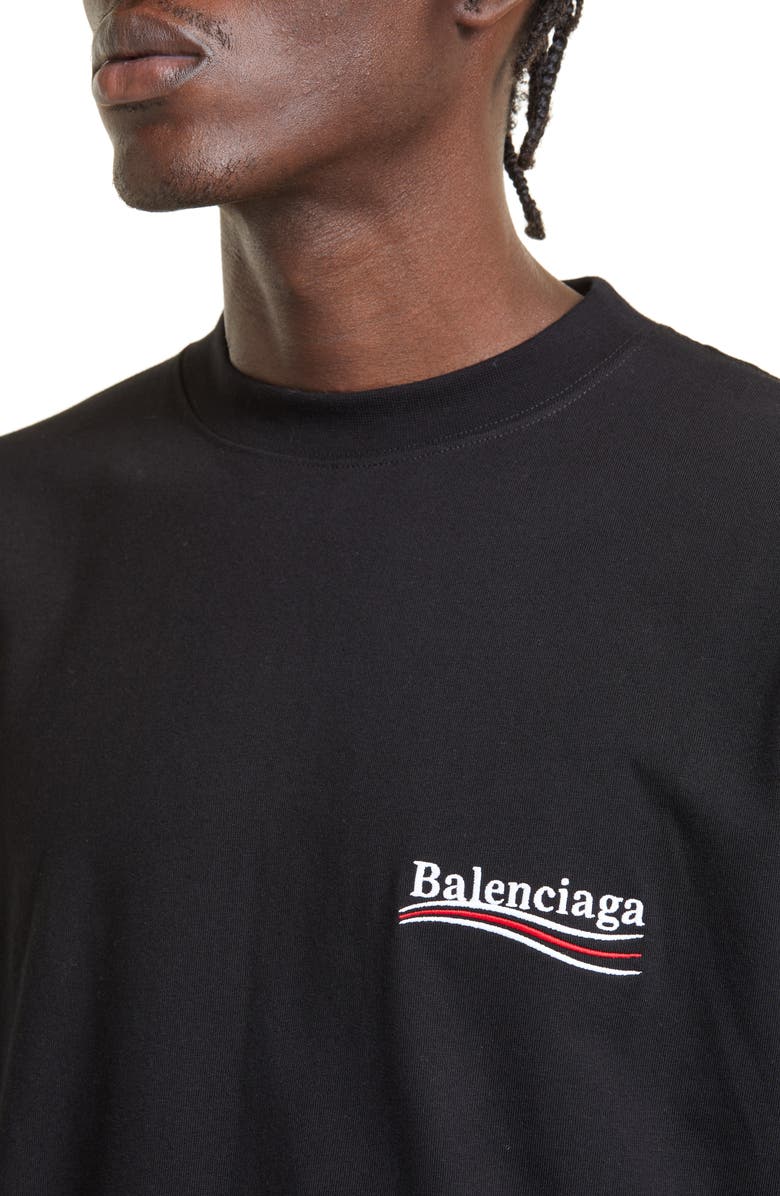 Balenciaga Campaign Logo Oversize Cotton Graphic Tee, Alternate, color, 