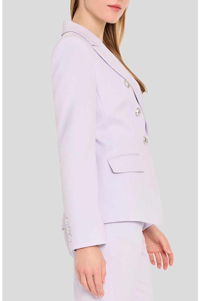 Double Breasted Twill Blazer, Alternate, color, SOFT VIOLET