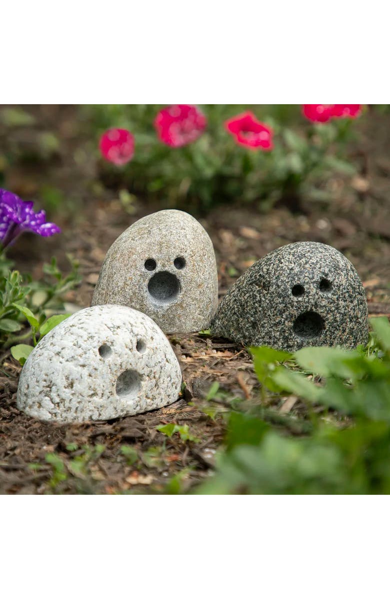 Uncommon Goods Garden Ghosts- Set of 3 by Sea Stones, Main, color, Gray / Beige / Black