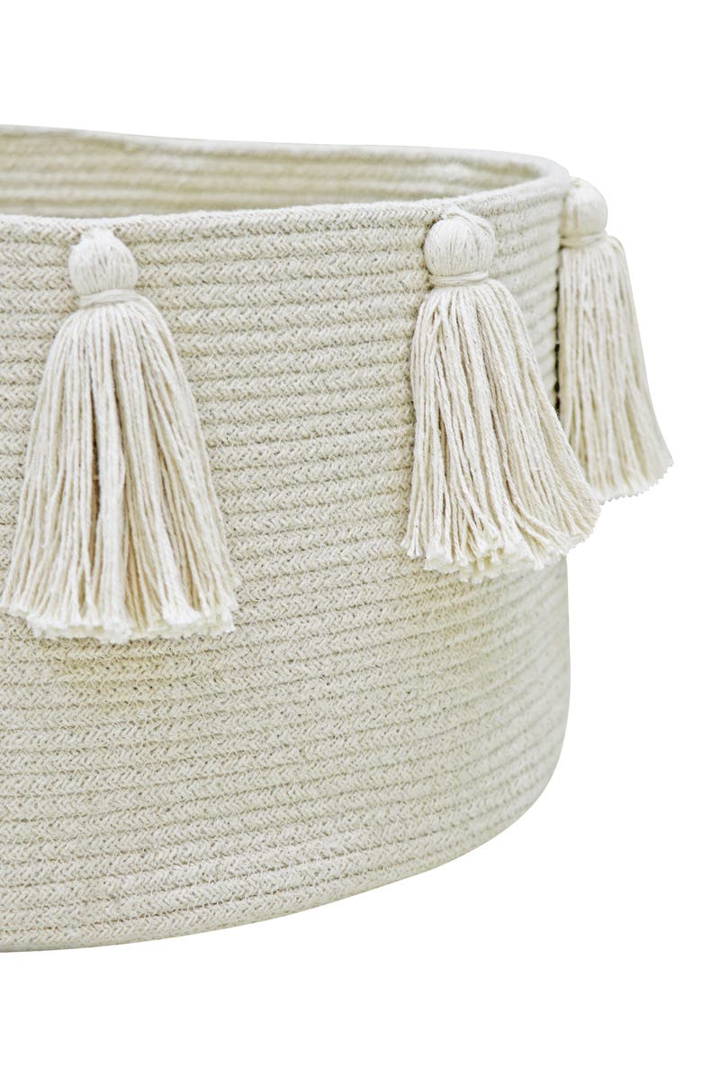 Lorena Canals Tassel Basket, Alternate, color, Natural