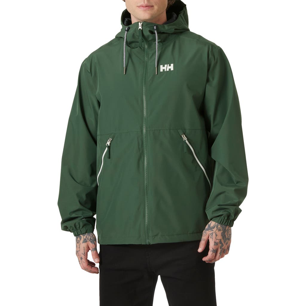 Helly Hansen Sandoy Waterproof Rain Jacket In Jungle Green