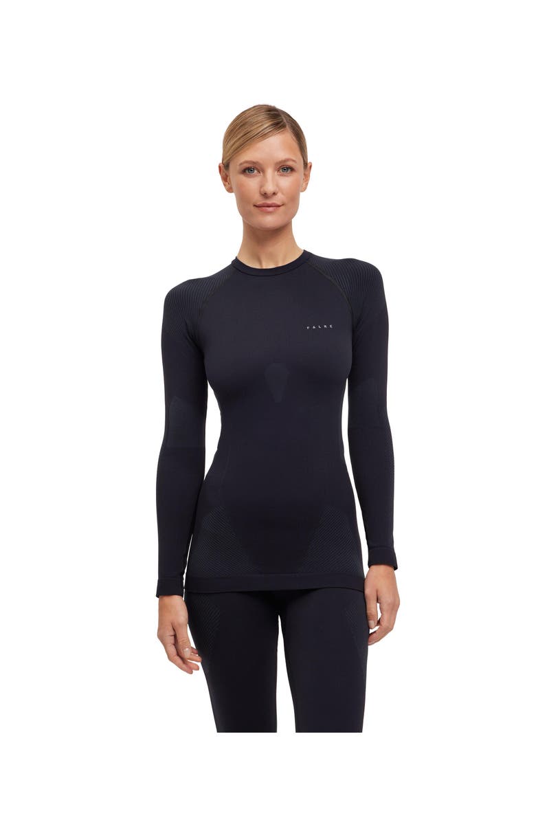 Falke Warm Crew Neck Base Layer Top, Main, color, Black