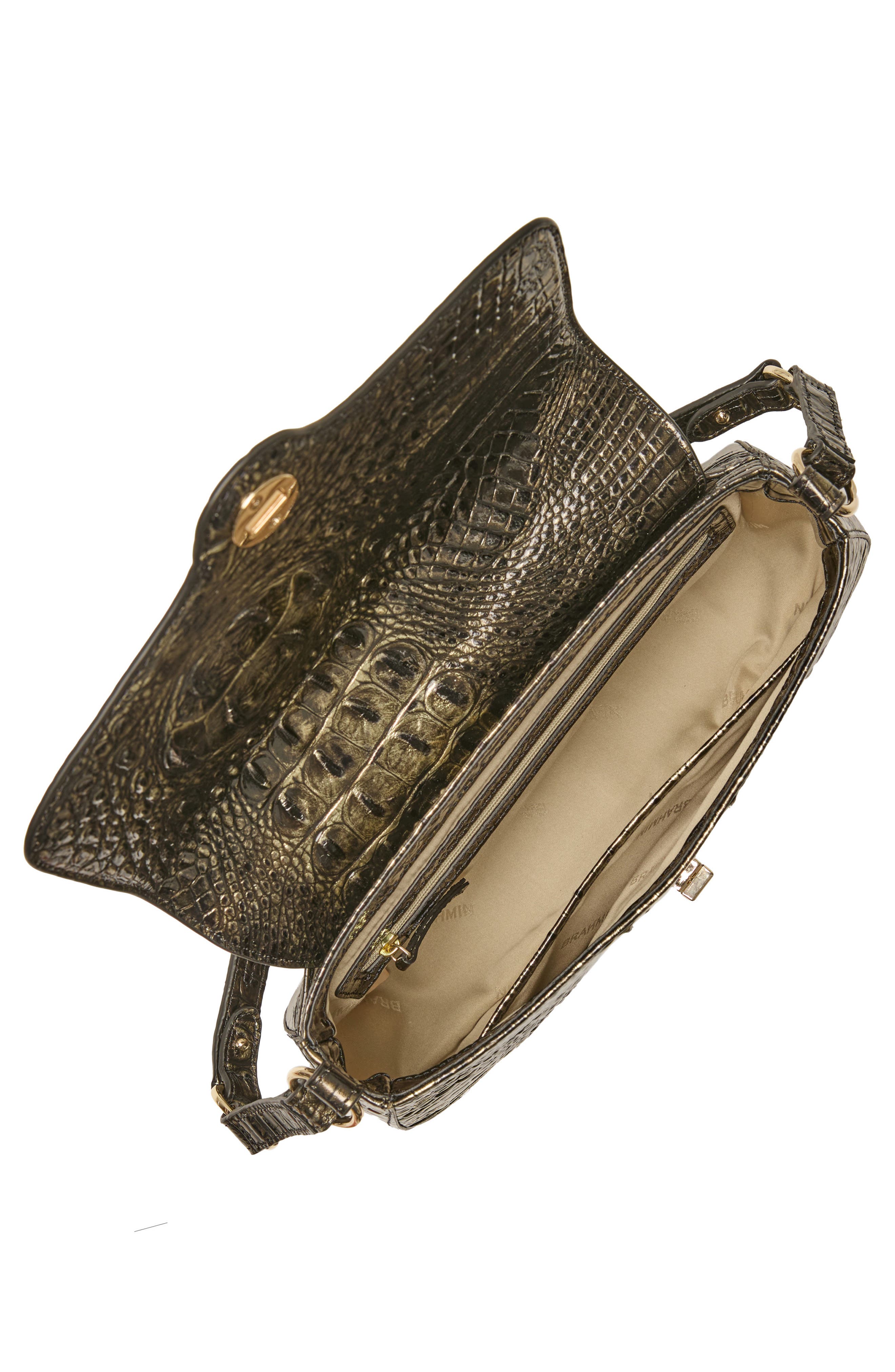 Brahmin Nerida Croc Embossed Leather Shoulder Bag, Alternate, color, 