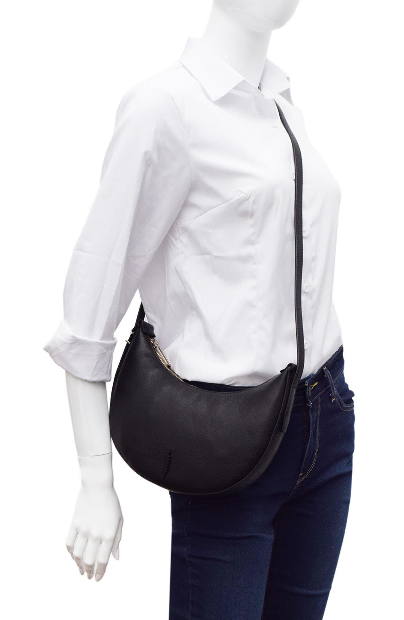 Thacker Silas Leather Crossbody Bag, Alternate, color, Black