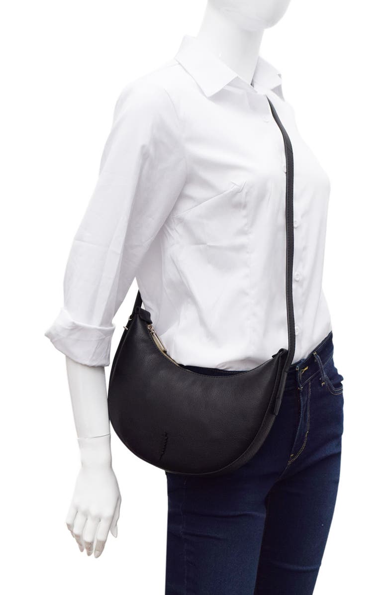 Thacker Silas Leather Crossbody Bag, Alternate, color, Black