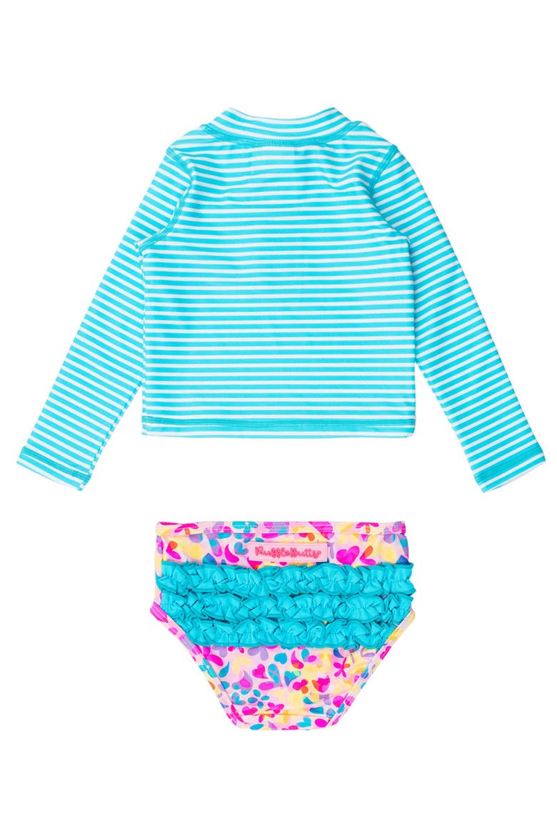 UPF50 Long Sleeve Zipper Rash Guard 2-Piece, Alternate, color, Vibrant Neon