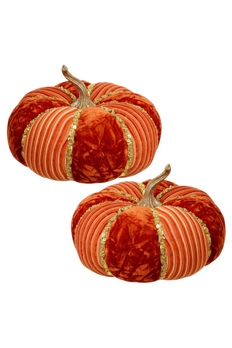 Velvet Pumpkin, Orange, Set of 2, Main, color, Terracotta