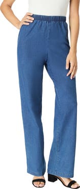 Roaman's Plus Size Comfort Stretch Wide Leg Jean