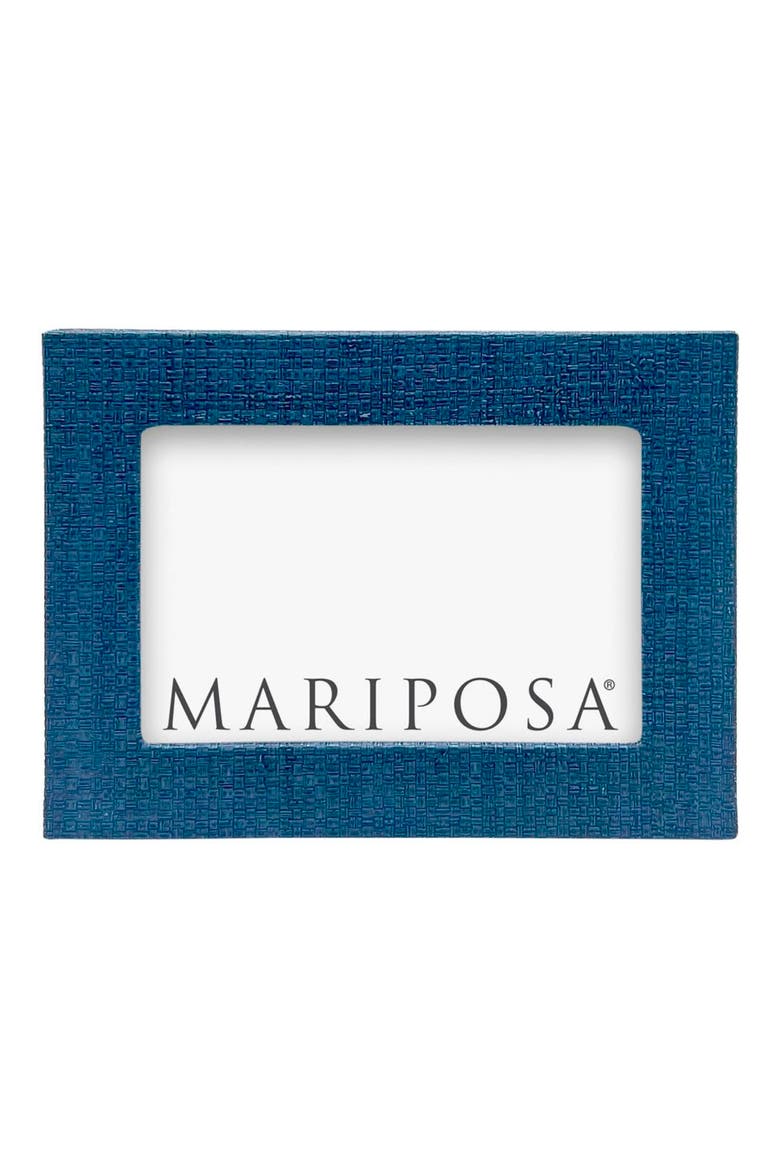 Grasscloth Textured 4" x 6" Picture Frame, Main, color, BLUE