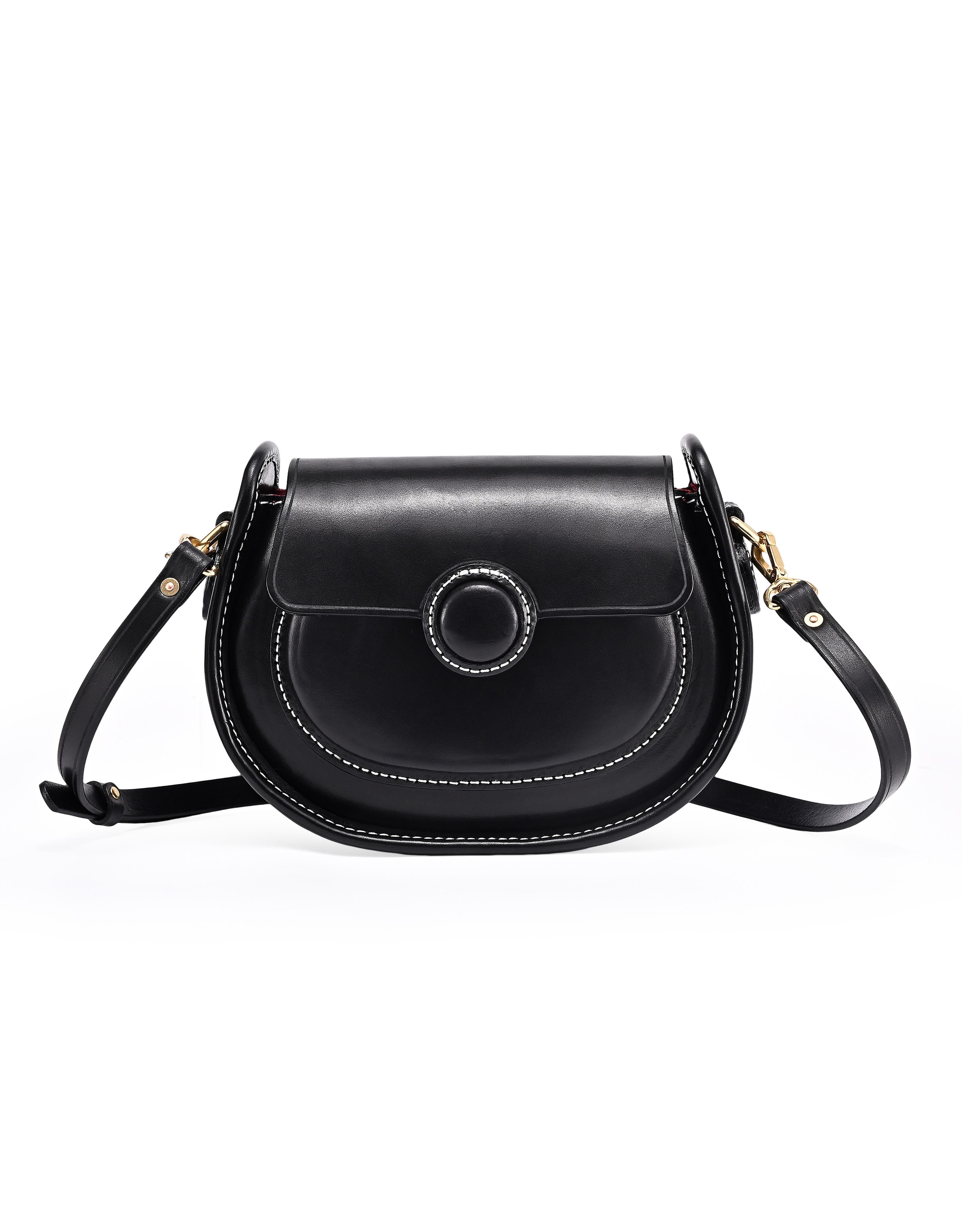 OLD TREND Begonia Genuine Leather Vintage Compact Crossbody, Main, color, Black