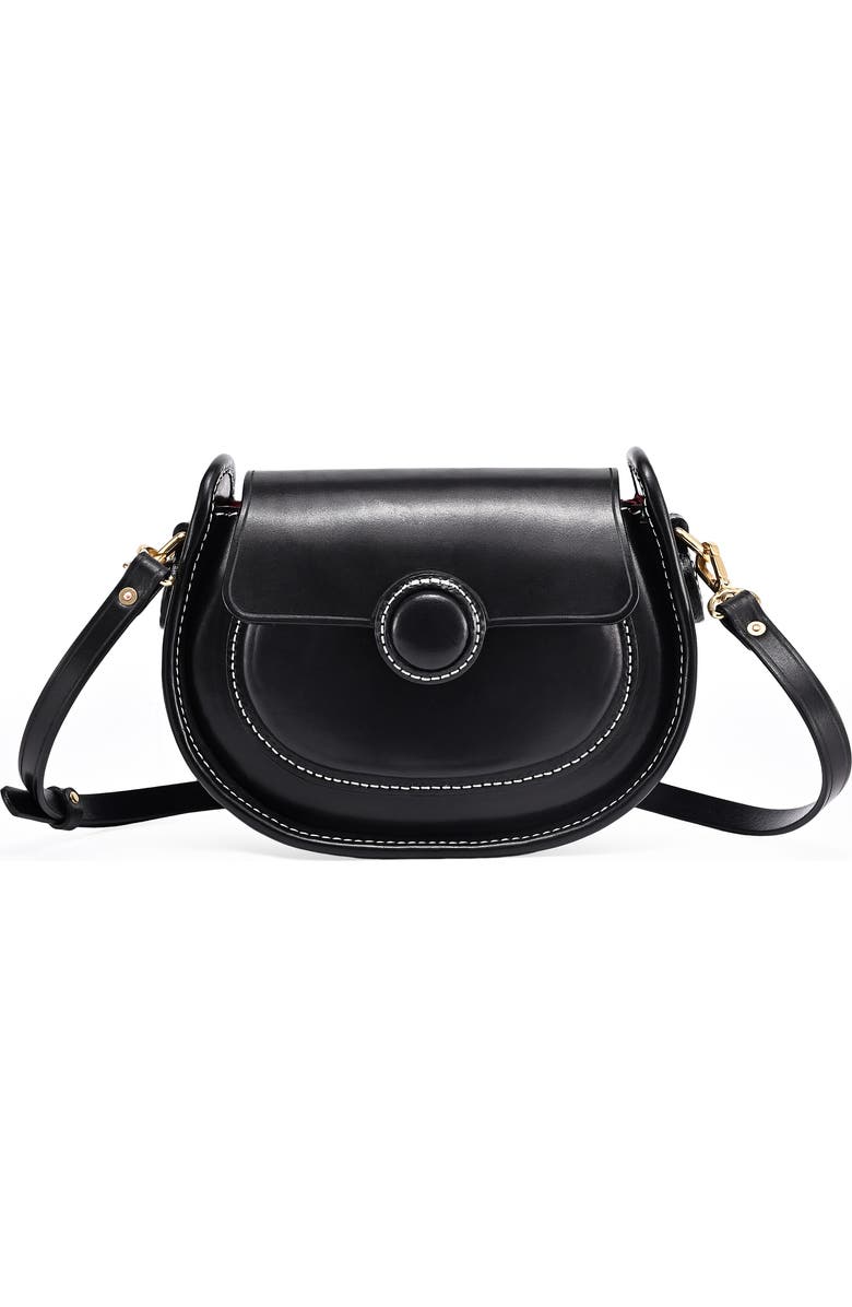 OLD TREND Begonia Genuine Leather Vintage Compact Crossbody, Main, color, Black