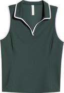 Zella Pace Piqué Knit Polo Tank