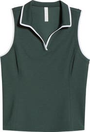 Zella Pace Piqué Knit Polo Tank