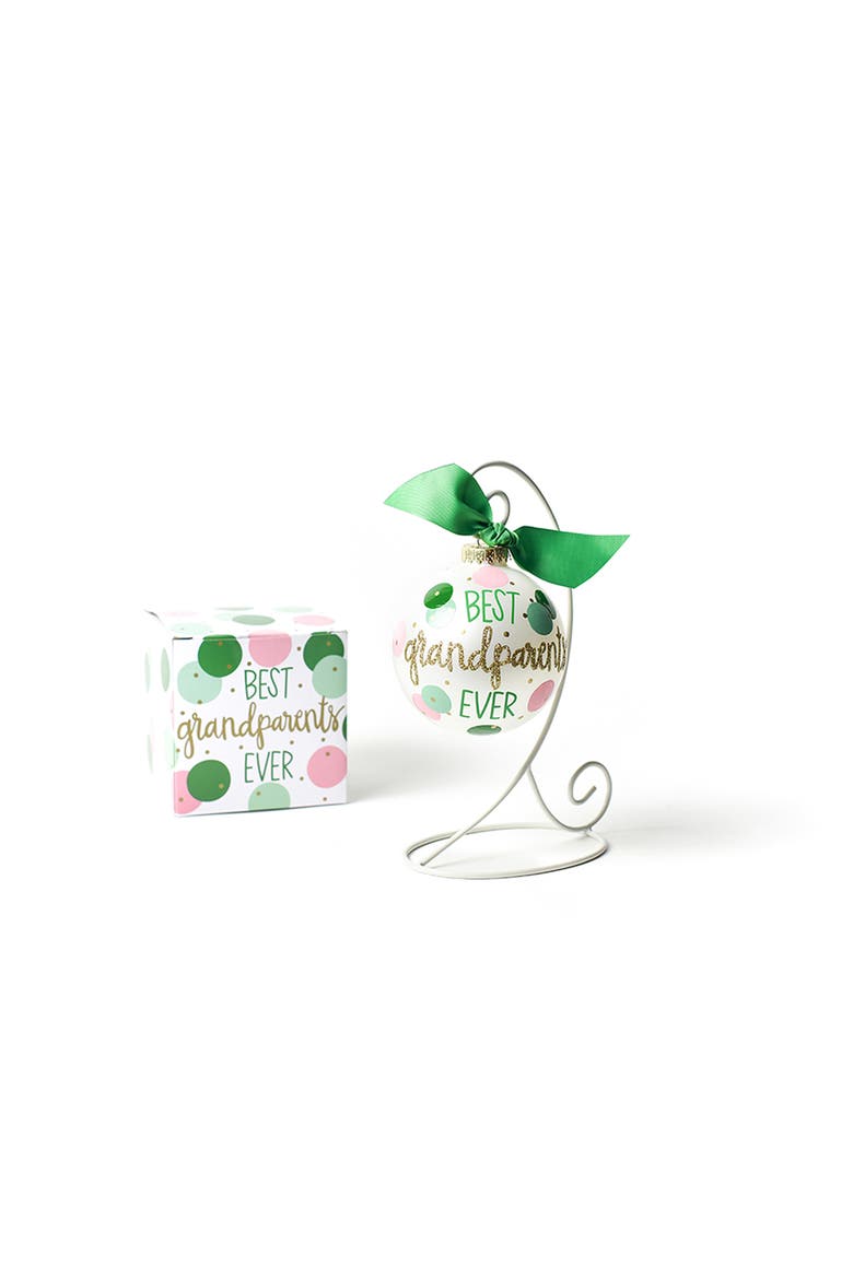 Best Grandparents Ever Glass Ornament with White Stand, Main, color, White
