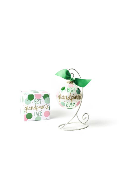 Best Grandparents Ever Glass Ornament with White Stand