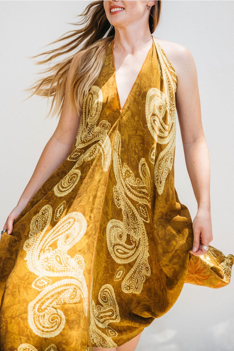 Classic Silk Dress Jori, Alternate, color, Gold