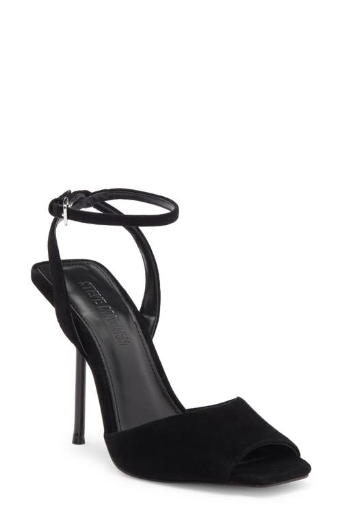Steve Madden Lilac Ankle Strap Sandal In Black Suede