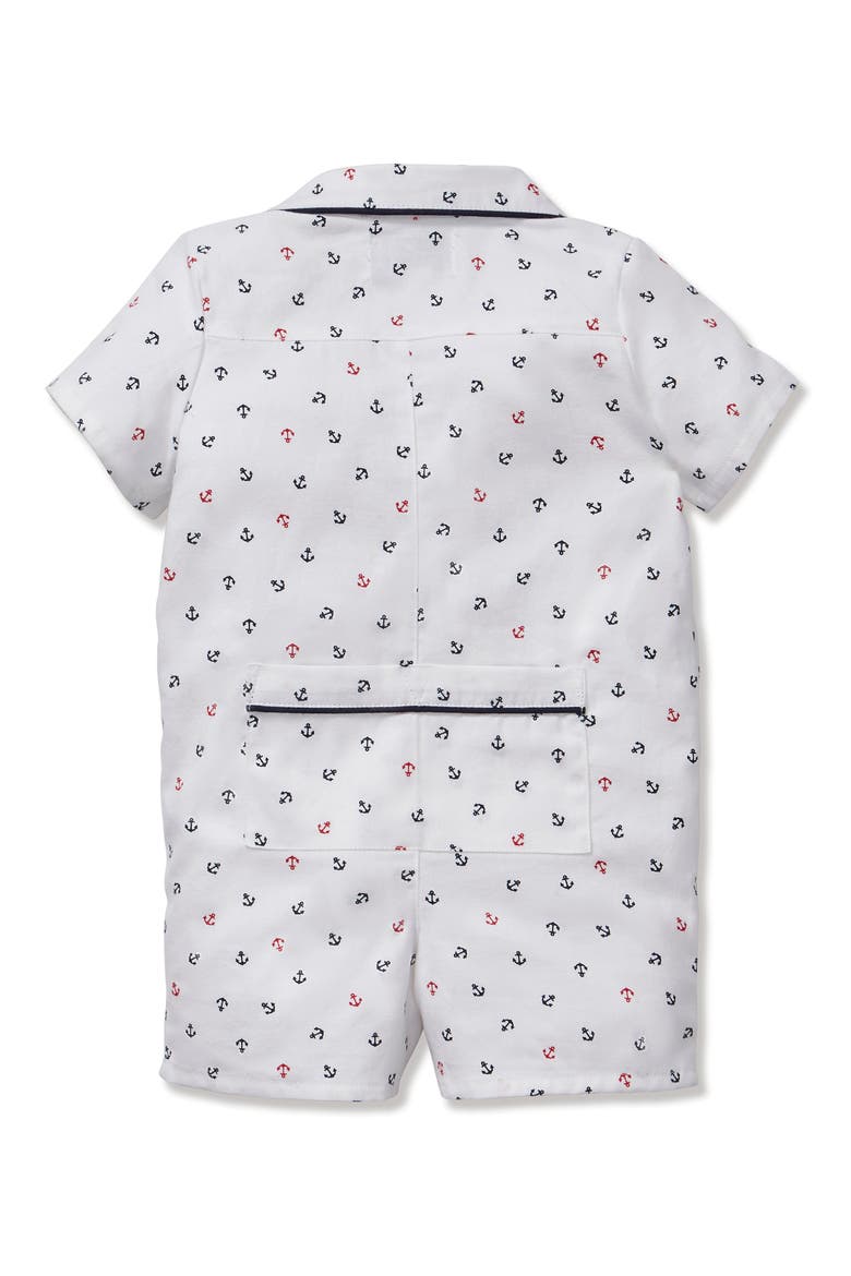 Anchors Away One-Piece Brushed Twill Pajamas, Alternate, color, WHITE