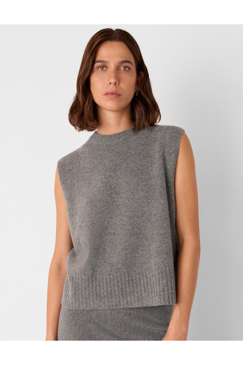 Knitted Sleeveless Vest, Main, color, Grey