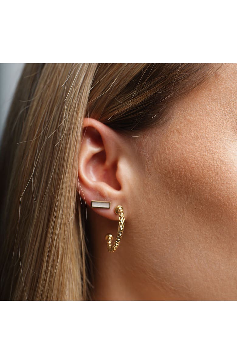 The Lovery Fine Jewelry Gold Box Chain Hoop Earrings, Alternate, color, Yellow Gold