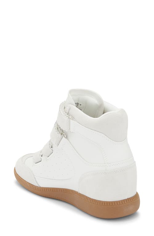 Steve Madden Mustang White Suede High-top Wedge Sneakers In White
