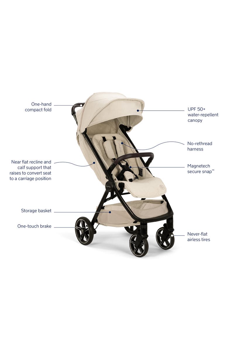 Nuna x BMW TRVL<sup>™</sup> LX Compact Stroller, Alternate, color, Beige/ Khaki