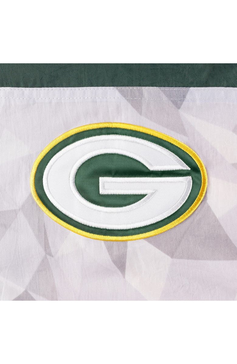 STARTER Men's Starter White/Green Green Bay Packers Thursday Night Gridiron Raglan Half-Zip Hooded Jacket, Alternate, color, White