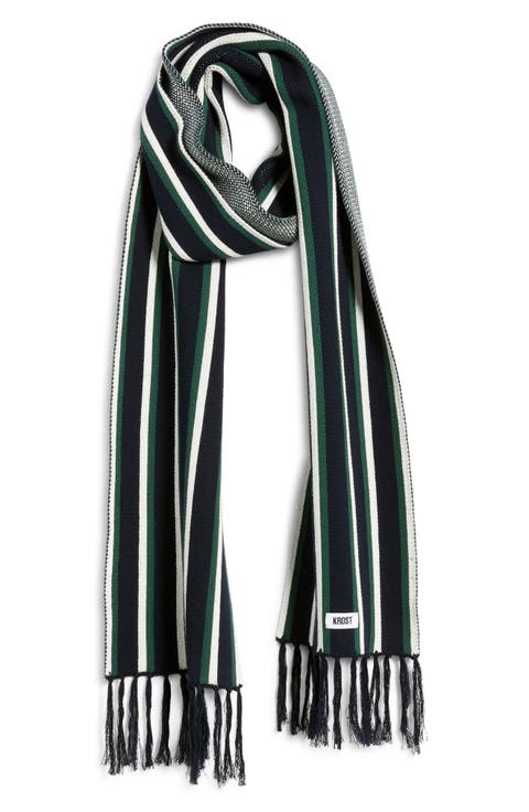 Stripe Jacquard Cotton Scarf