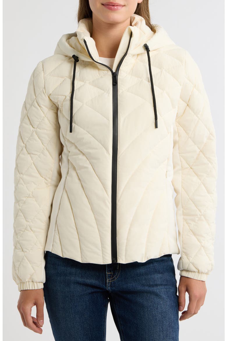 Packable Short Puffer Jacket, Alternate, color, WHITE