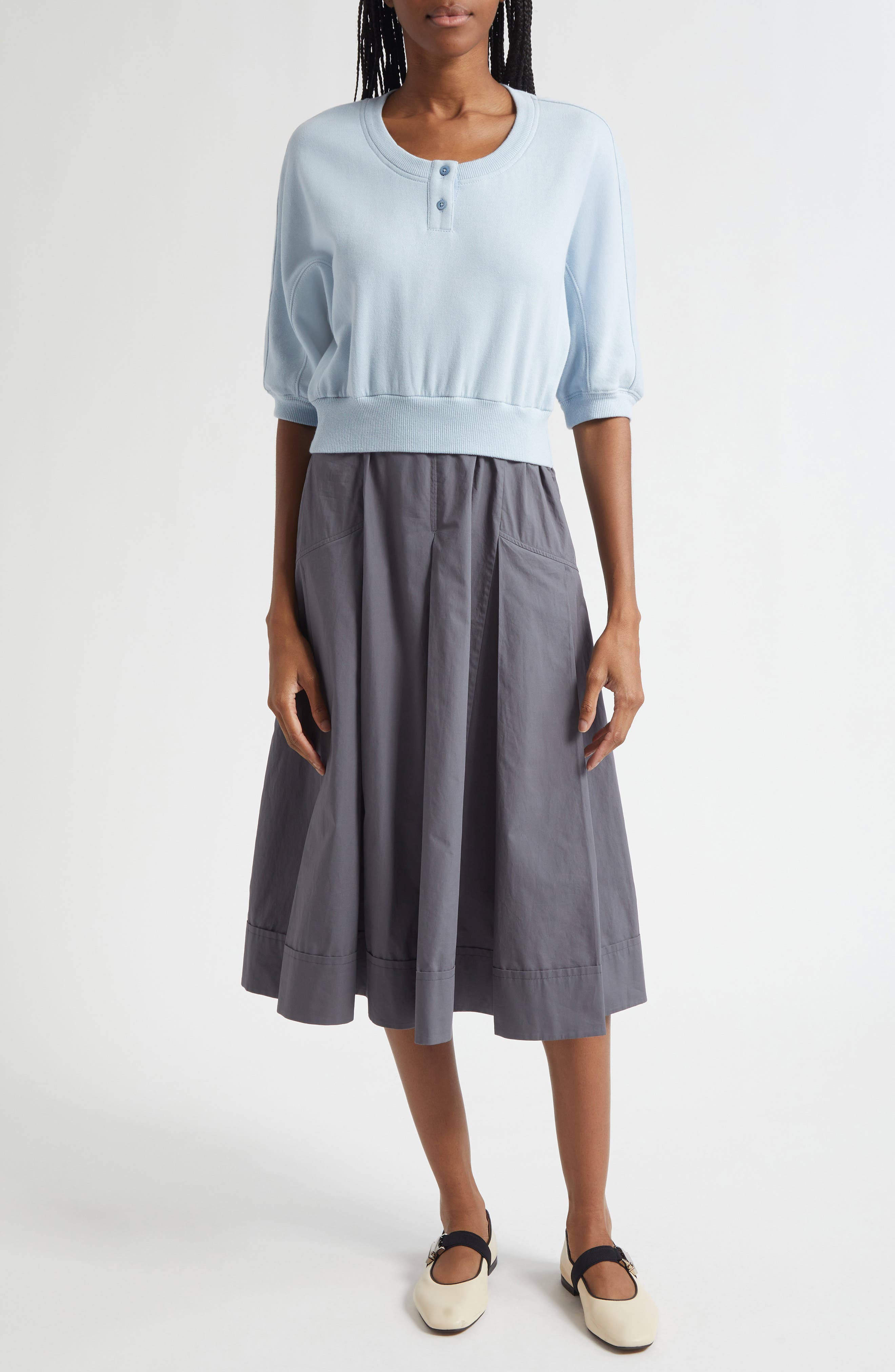 3.1 Phillip Lim Mixed Media Midi Dress In Multi