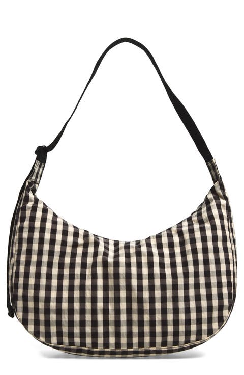 Large Recycled Nylon Crescent Crossbody Bag