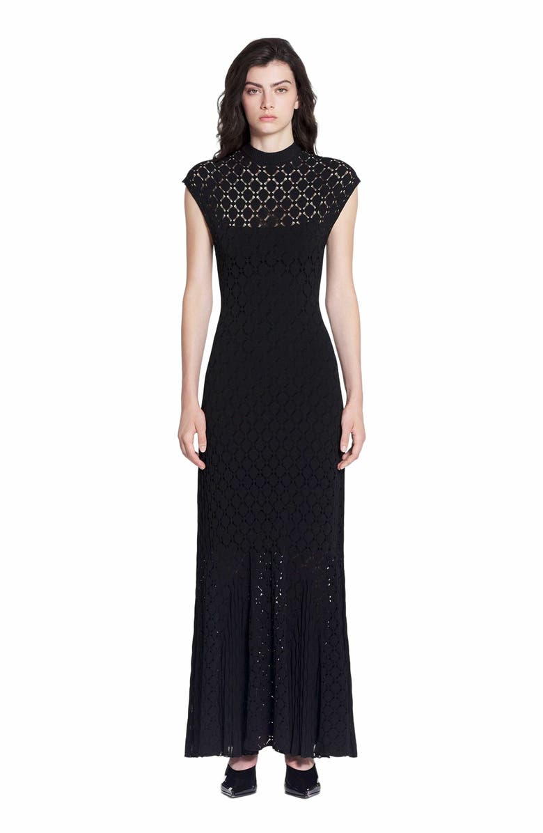 Lanvin LONG DRESS IN LACE EFFECT KNIT, Main, color, 