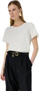 GERARD DAREL Ciara Metallic Trim Round Neck Top