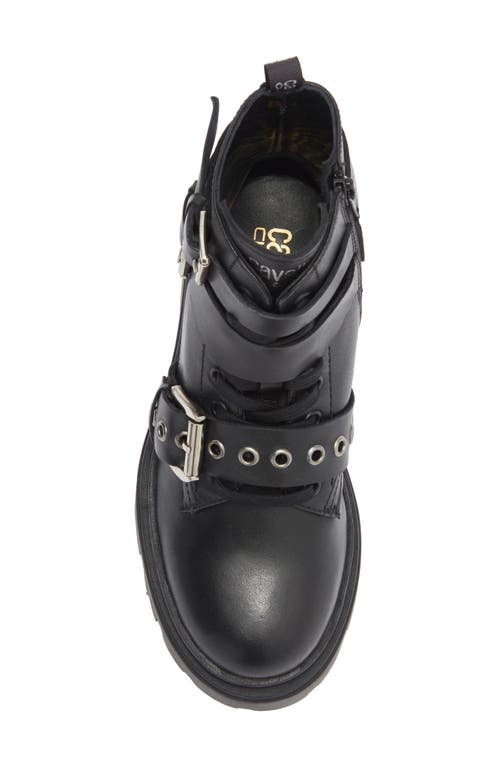 Roberto Cavalli Lug Platform Motorcycle Boot In Black