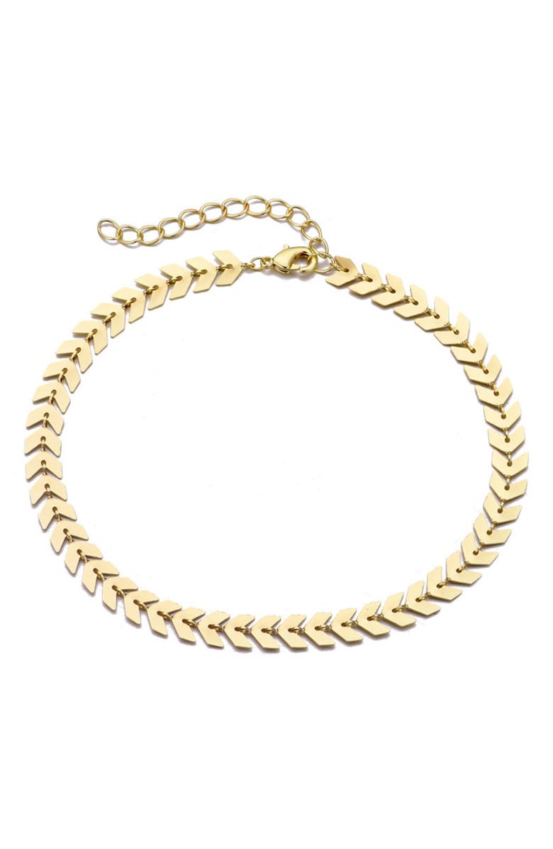 Adornia Fishtail Chain Anklet, Main, color, Gold