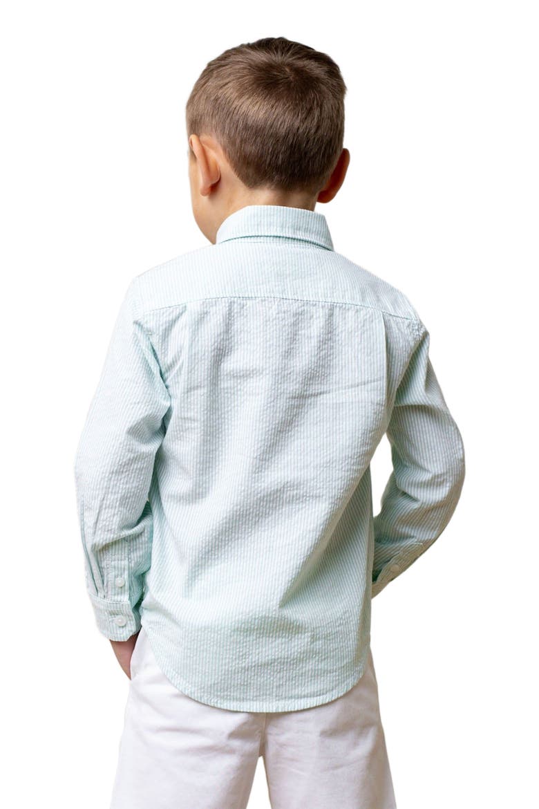 Boys' Organic Seersucker Shirt, Kids, Alternate, color, Mint Seersucker