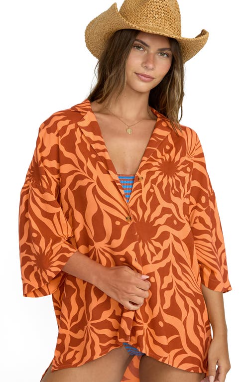Billabong Beach Side Print Oversize Camp Shirt