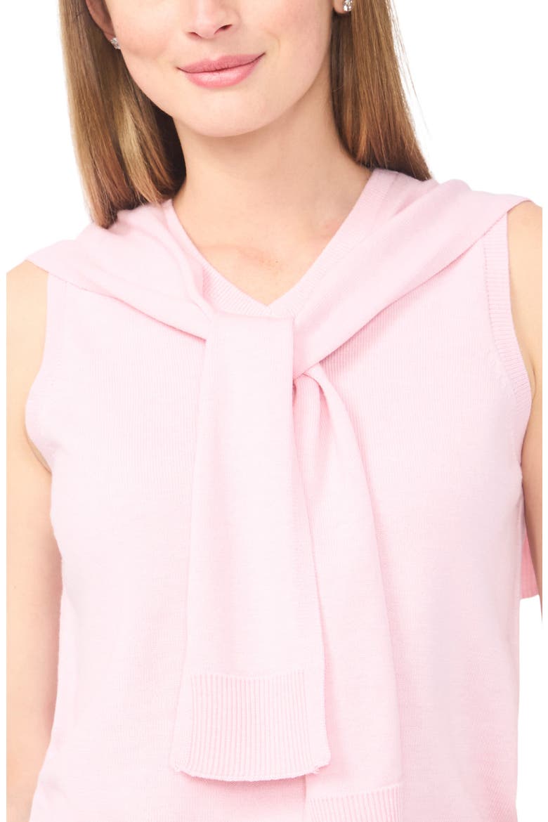 Tie Shoulder Sleeveless Sweater, Alternate, color, CHARMING PINK