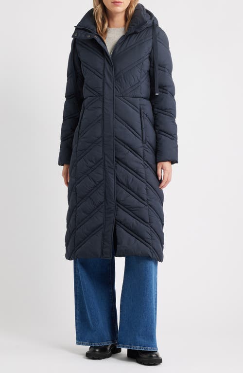 Bernardo Longline Hooded Puffer Jacket In Blue