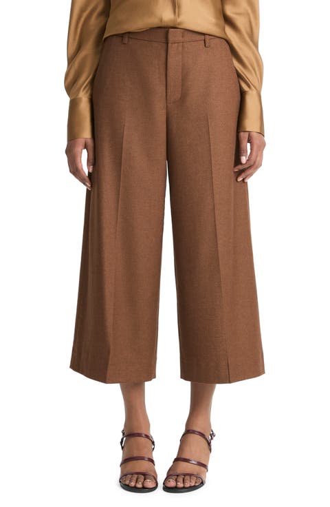 Mid Rise Flannel Culottes
