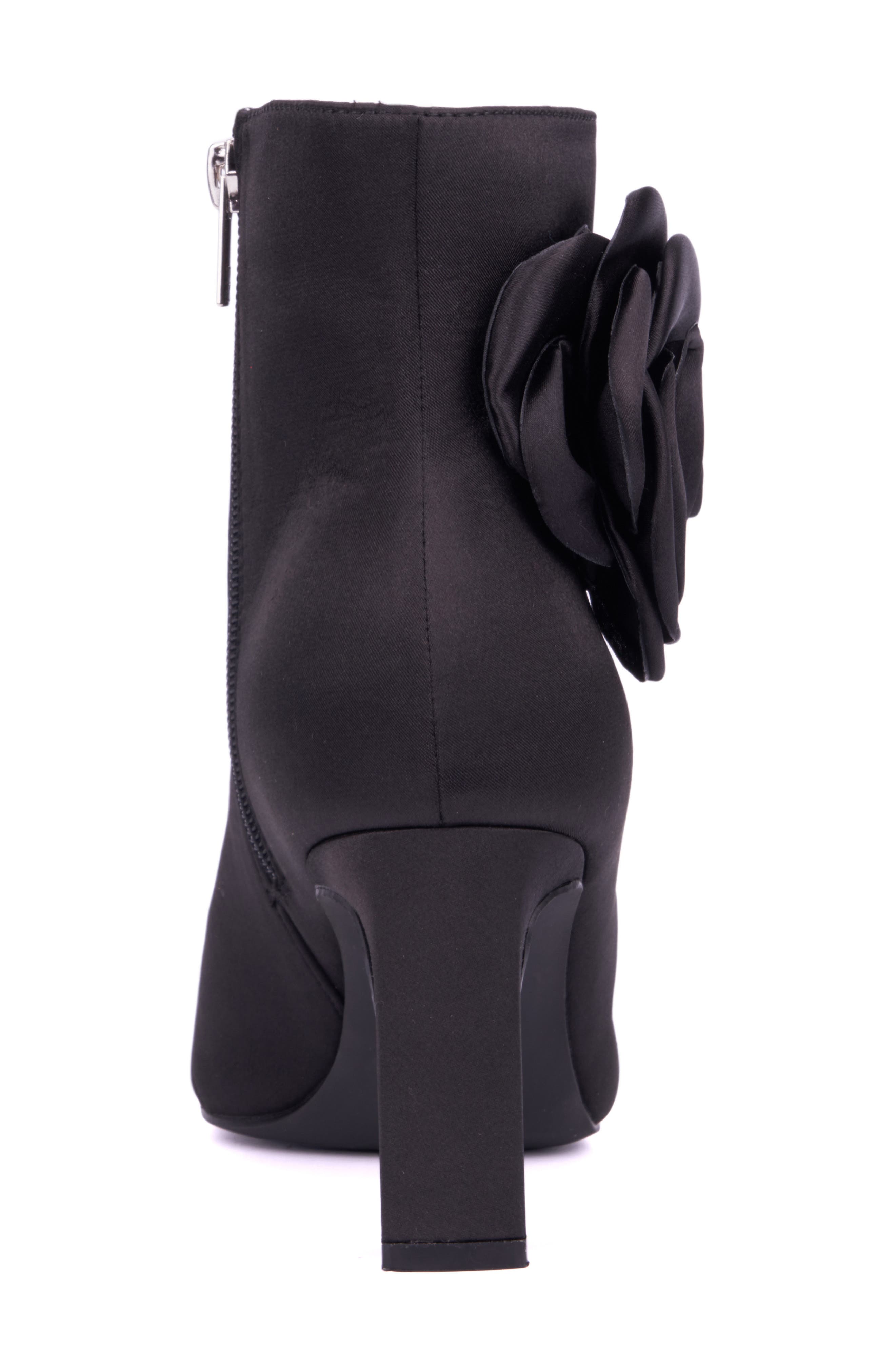 NEW YORK AND COMPANY McKenna Floral Appliqué Bootie, Alternate, color, Black