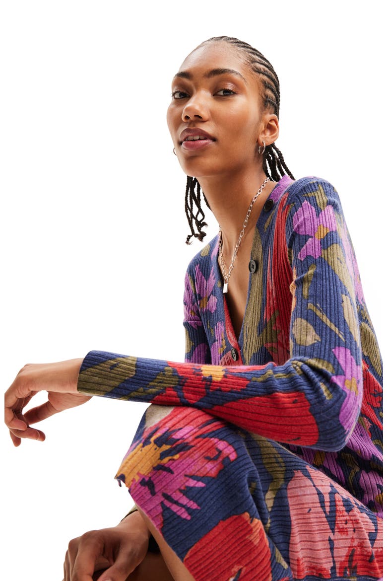 Delaware Floral Print Long Sleeve Knit Dress, Alternate, color, MIX